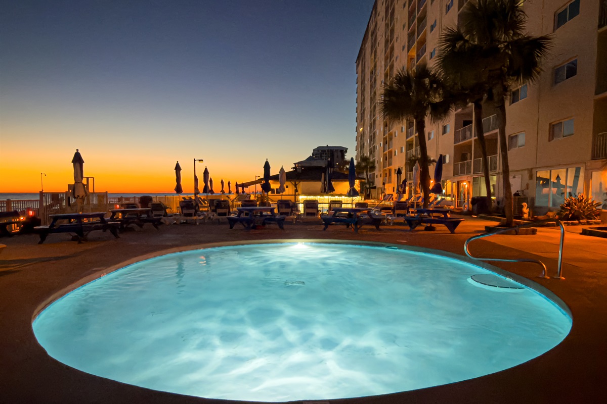 Take a dip in the pool in the evening after a long day and a nice dinner. Or go soak in the hot tub to soothe your muscles.