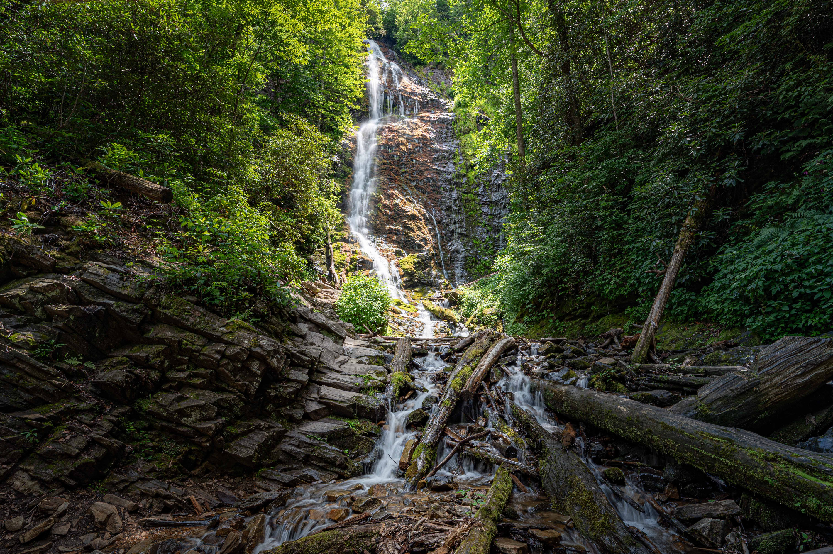 Nature's Paradise: Discover stunning waterfalls amidst lush greenery and tranquil sounds of nature!