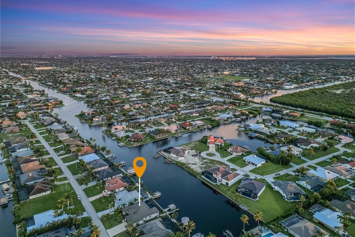 Aerial view from above—make this waterfront paradise your reality!