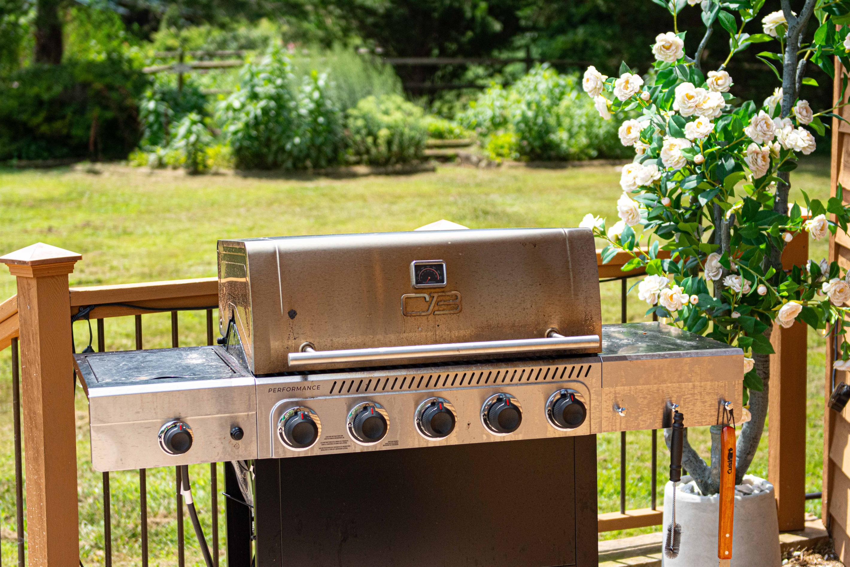 This patio grill is conveniently located outside the Great Room for convenient grilling.