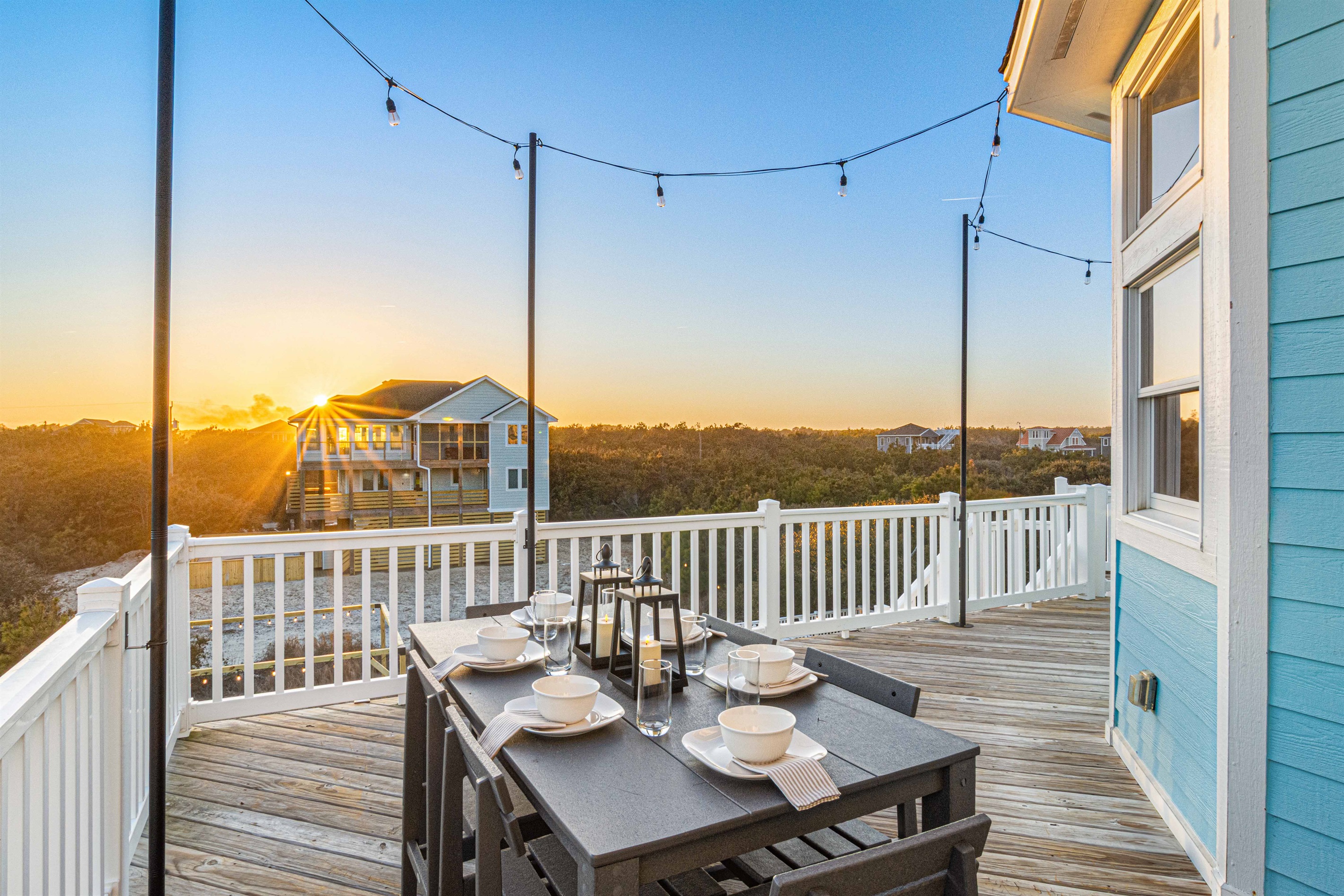 Enjoy dinner while watching the sunset over the sound