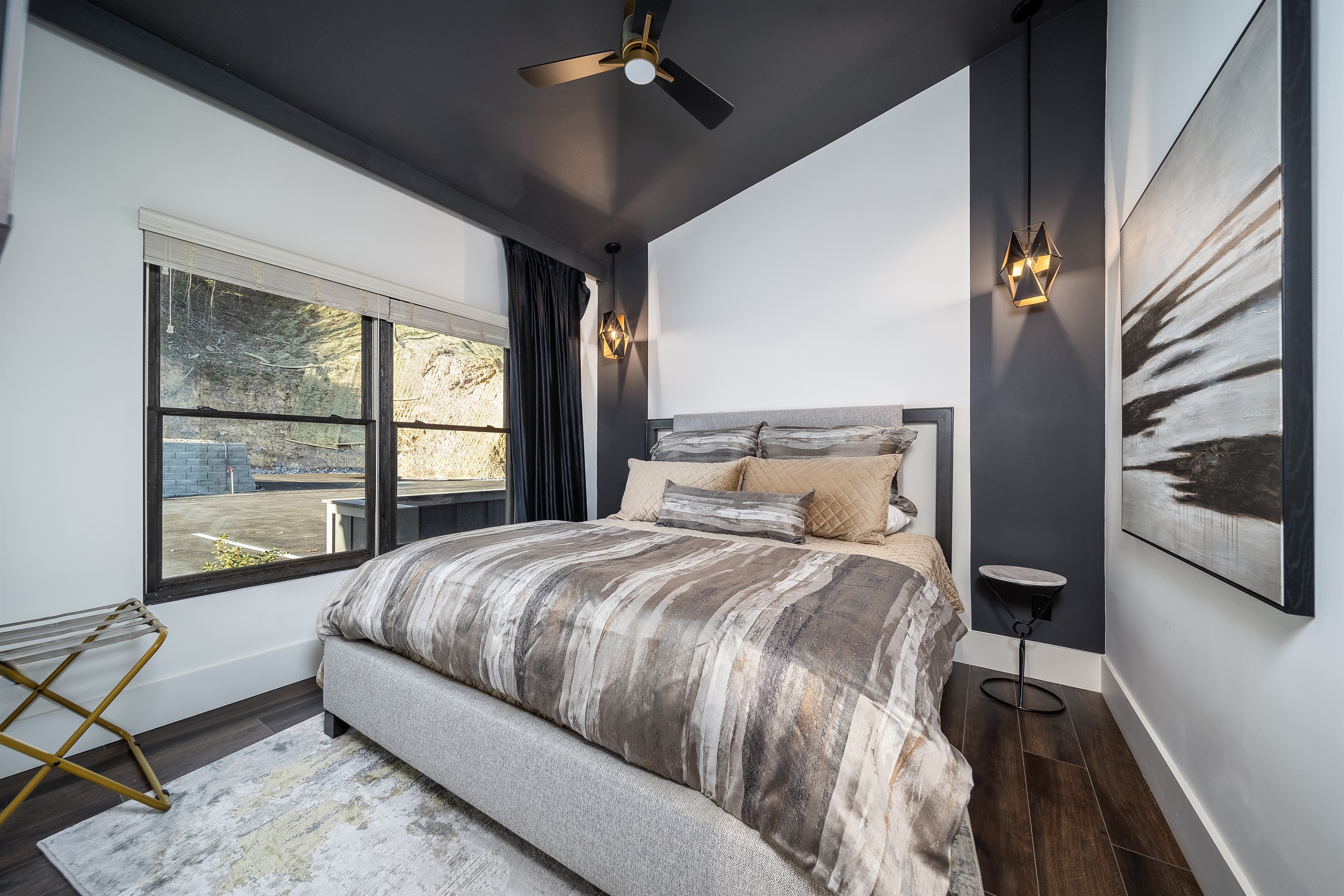 A beautiful King room with luxurious bedding for maximum relaxation.