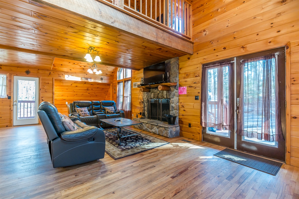 Wood Fireplace in Living Room