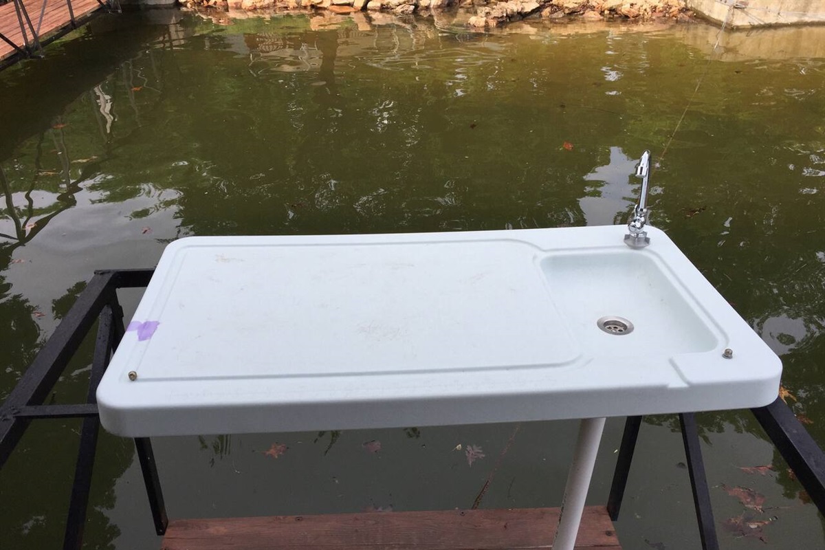 Fish cleaning sink on the dock