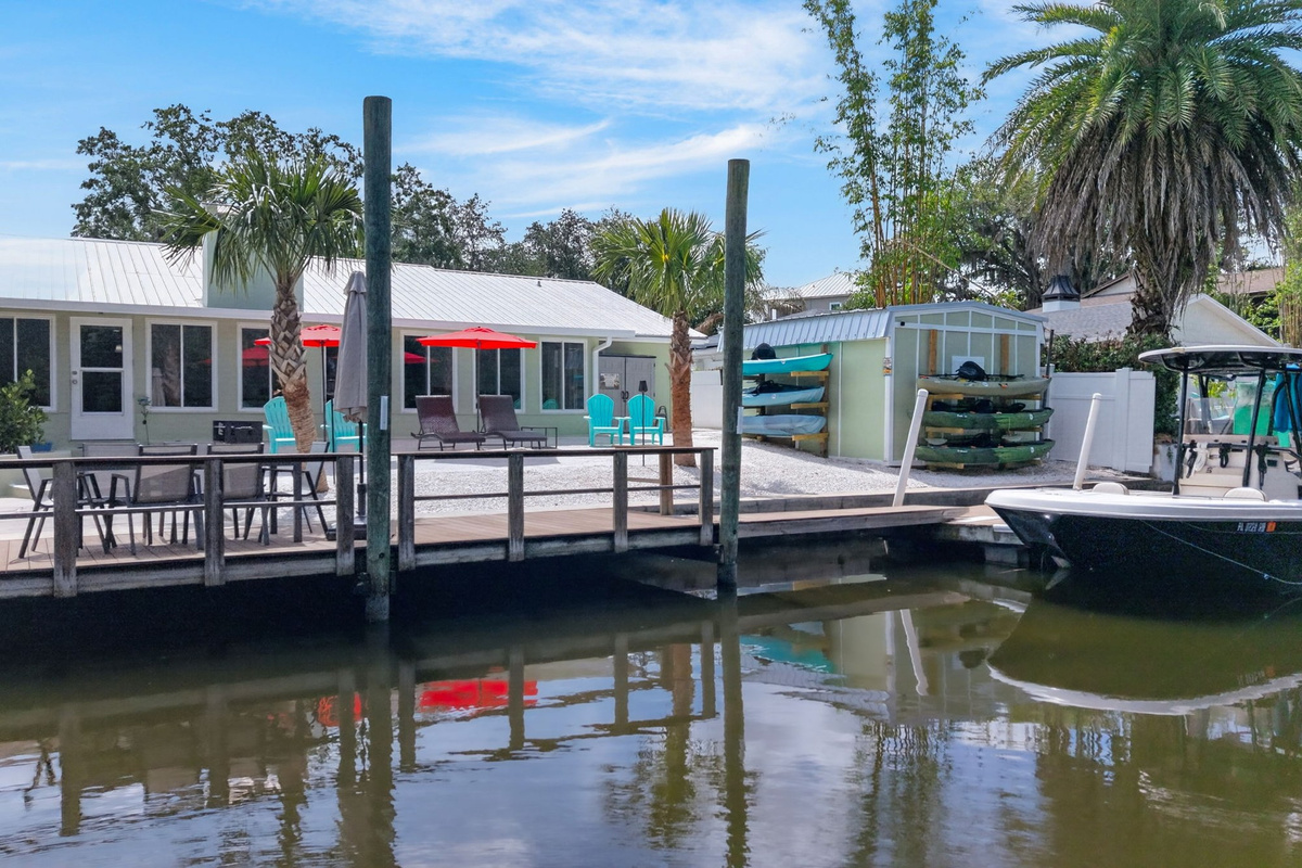 Dock and boat along the canal
