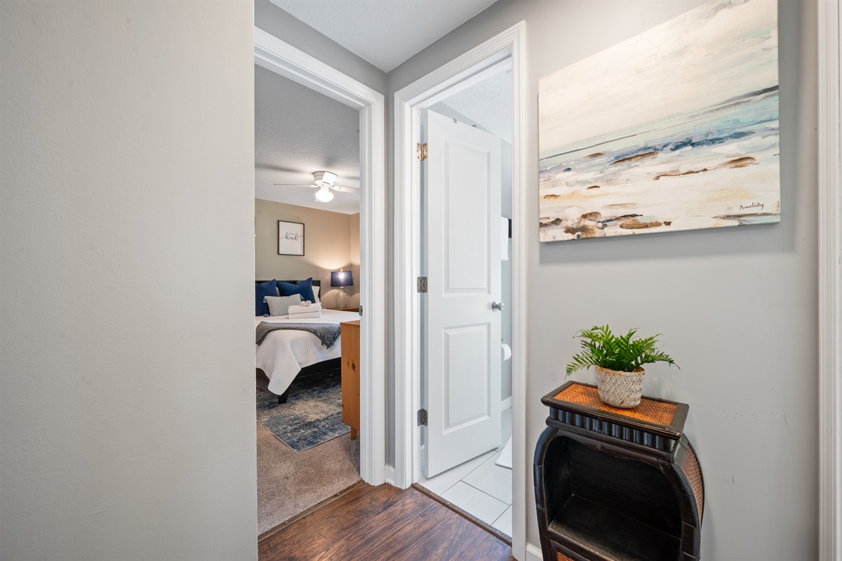 Hallway into Master Bedroom & Guest Bathroom