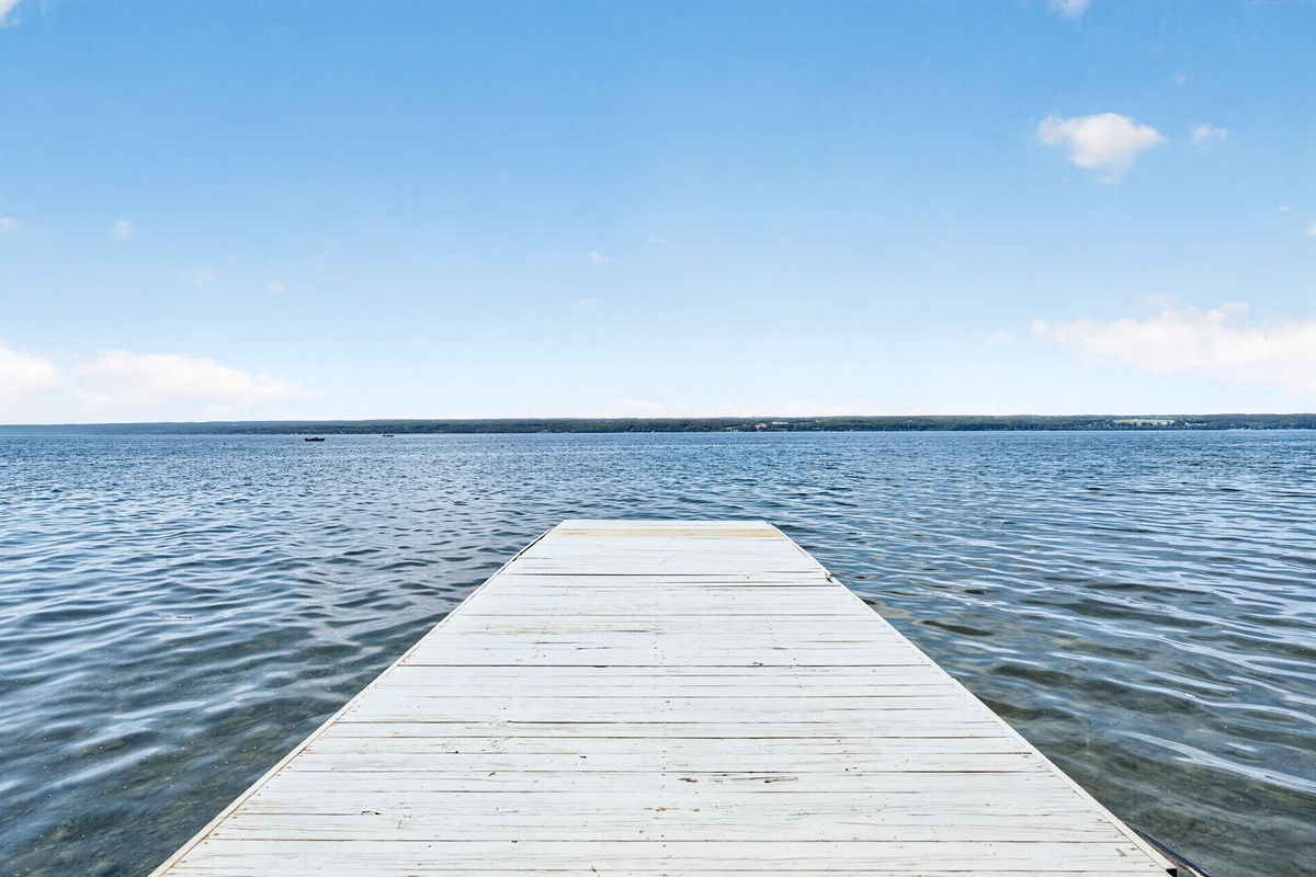 Private dock reaching into open water