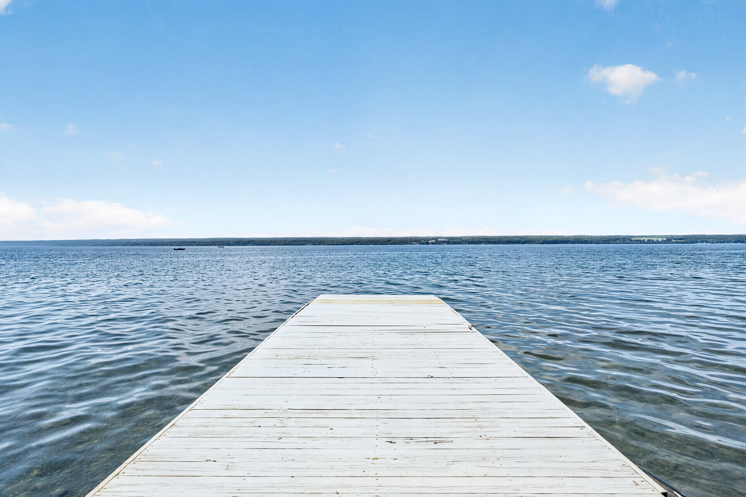 Private dock reaching into open water