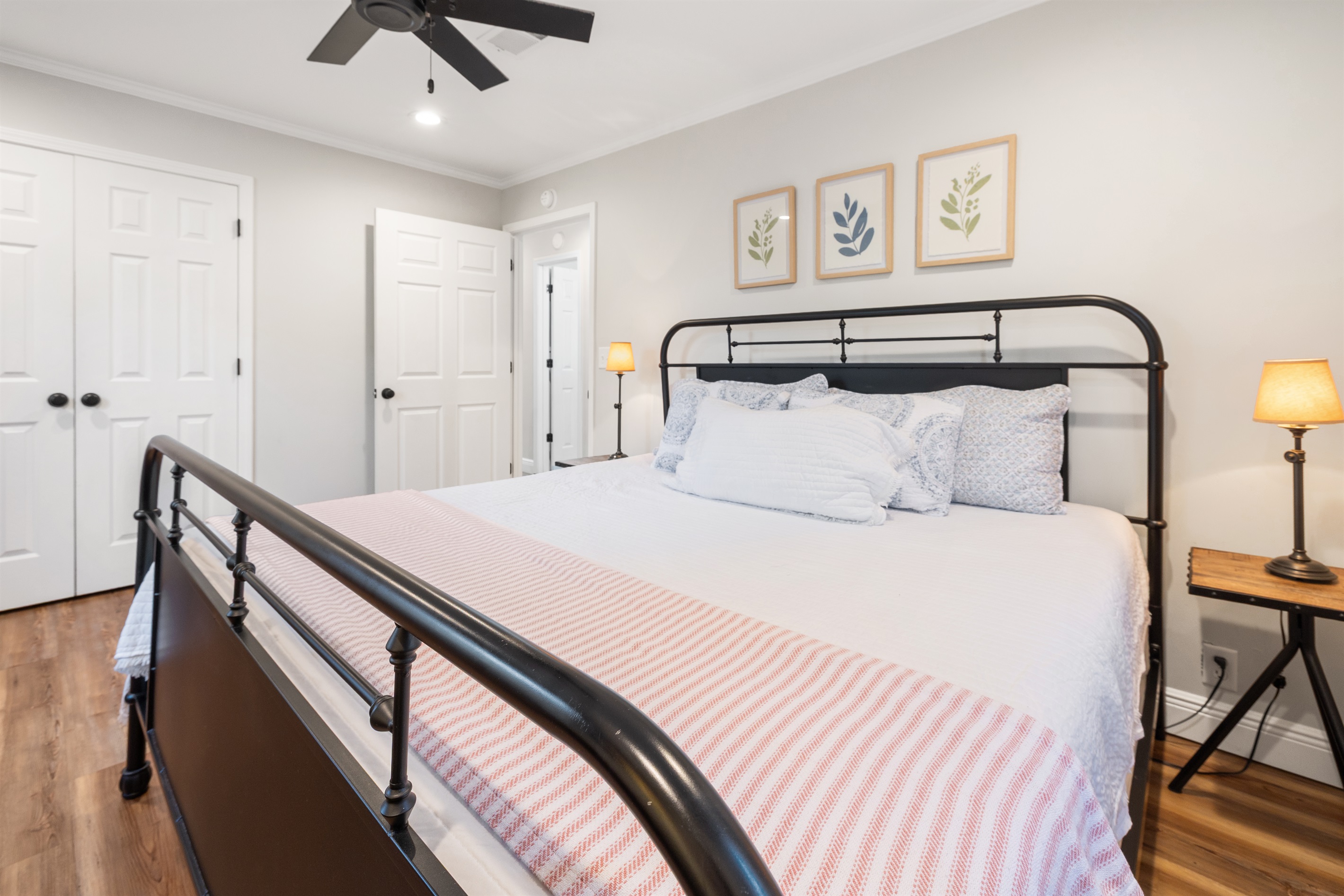 King bedroom for your Laurel, MS stay—perfect for couples, families, and Home Town visitors.