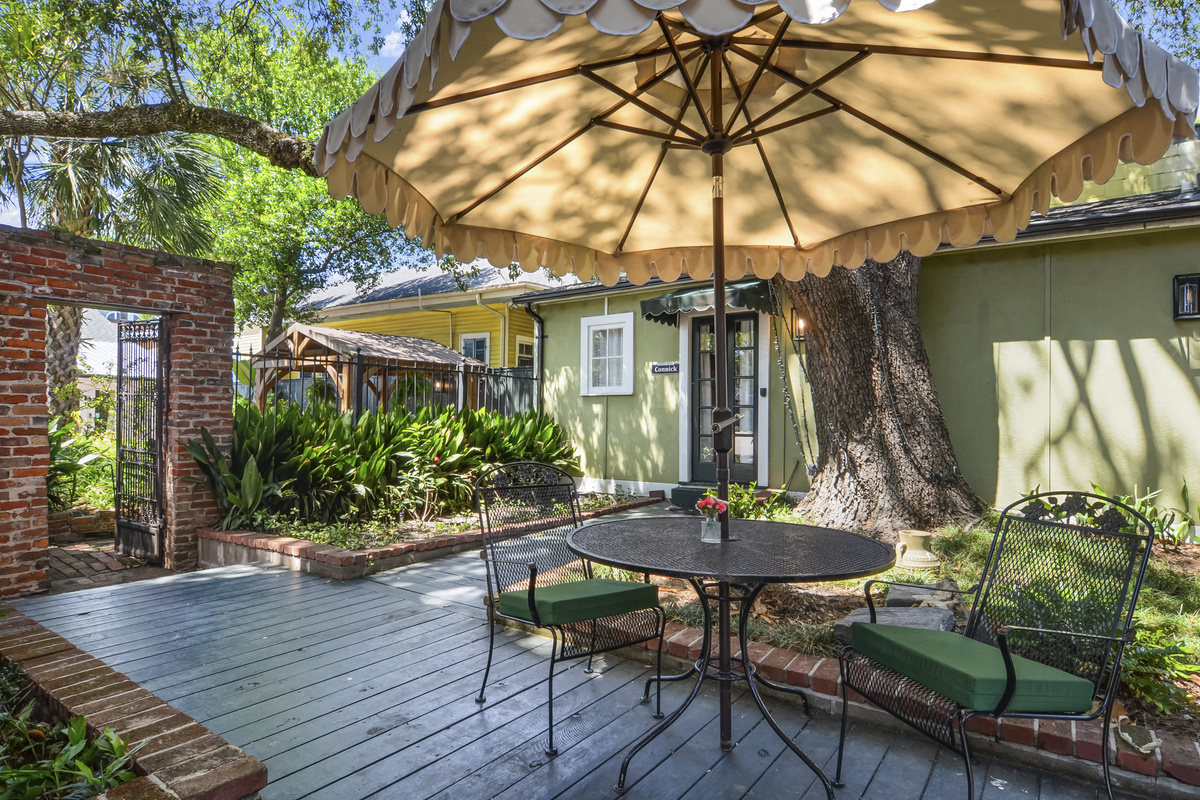 Exterior Seating of the Connick Guest House