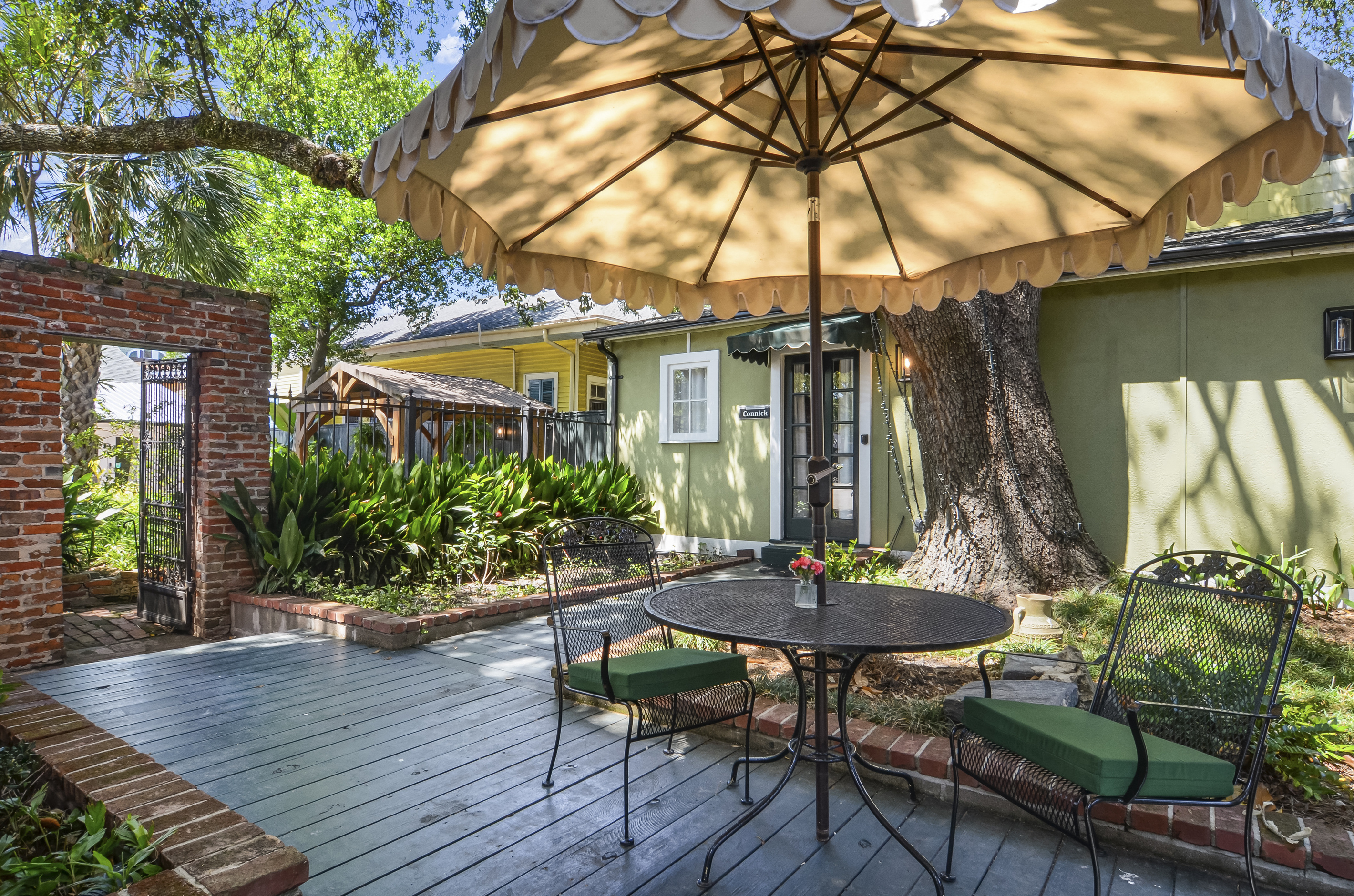 Exterior Seating of the Connick Guest House