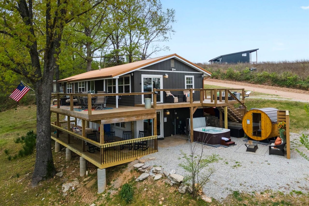 Spacious decks and plenty of room for family fun and relaxation.
