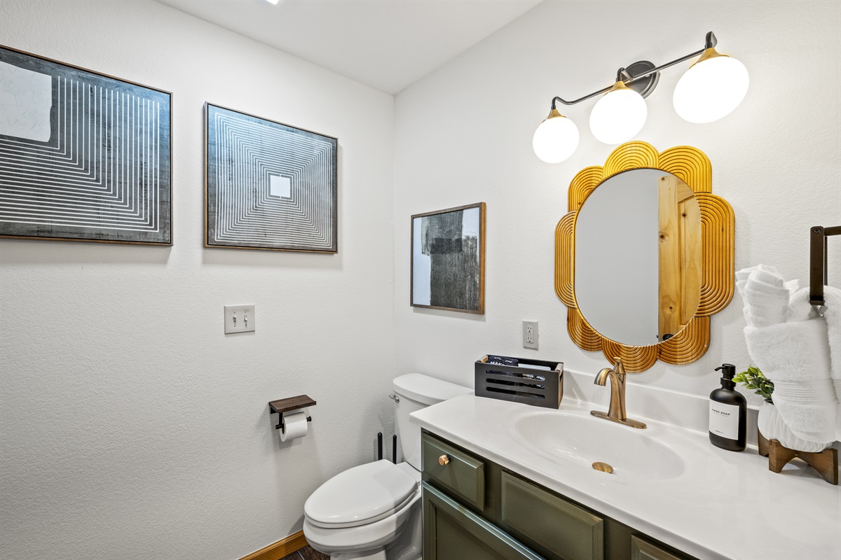 Main floor: Half bathroom off the kitchen