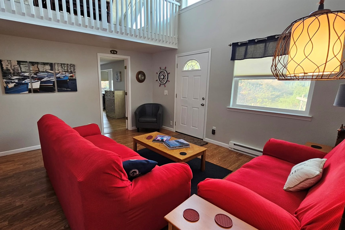 door to primary bedroom & door to deck