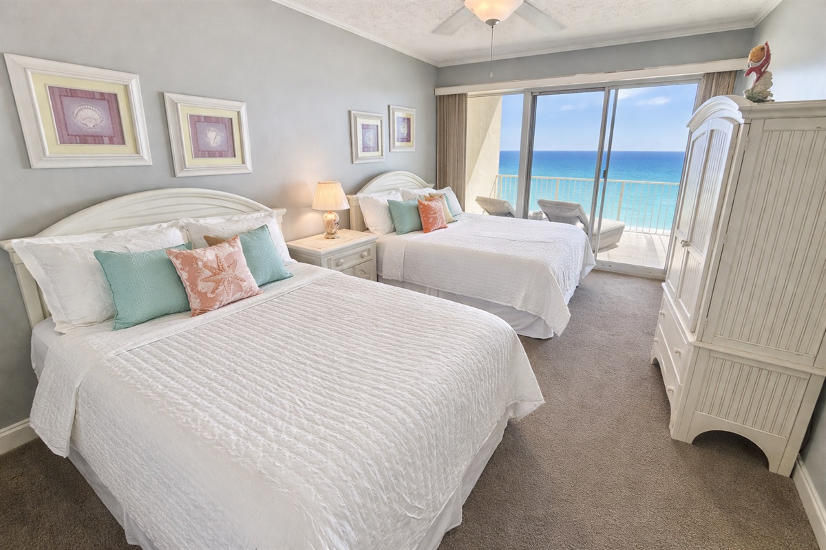 Master bedroom with 2 queen beds