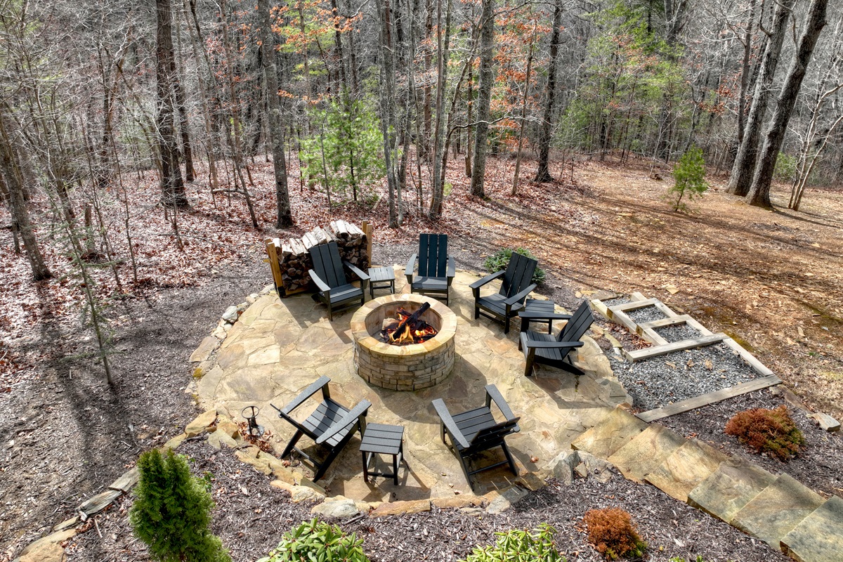 Custom firepit. Wood not provided