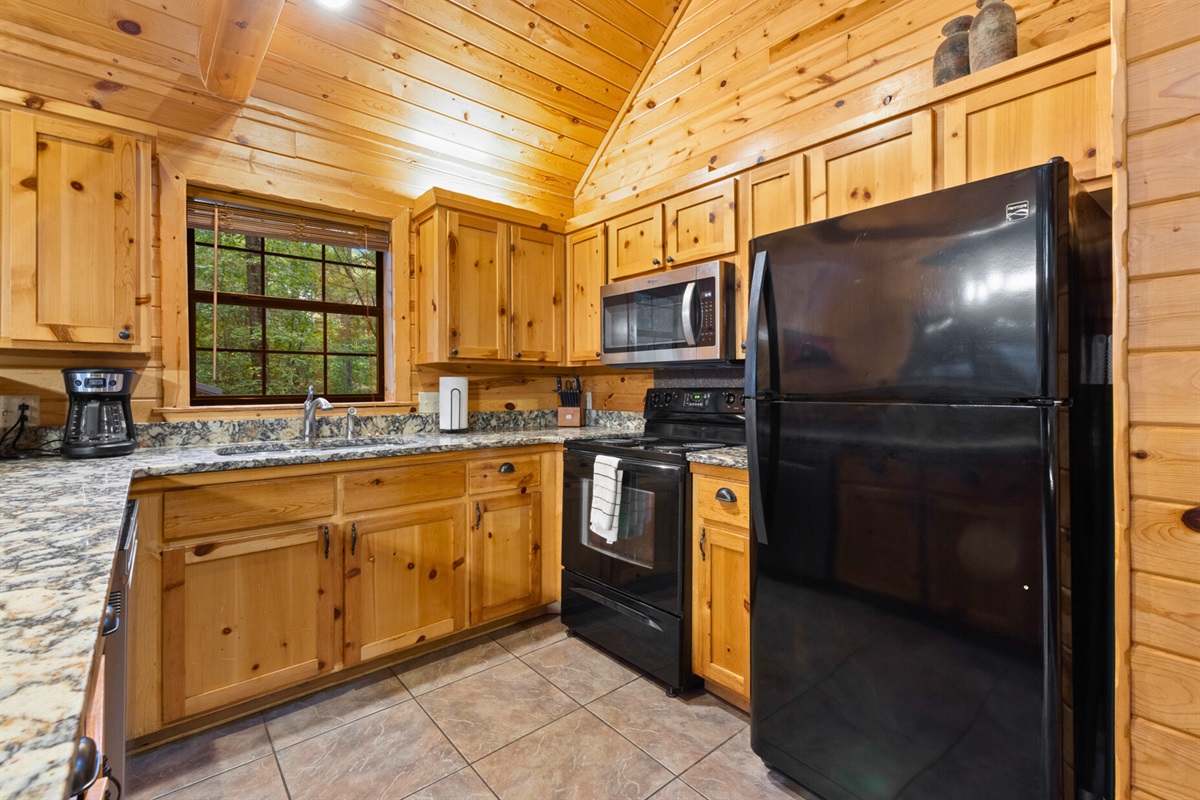Rustic kitchen with modern appliances ready for your favorite meals