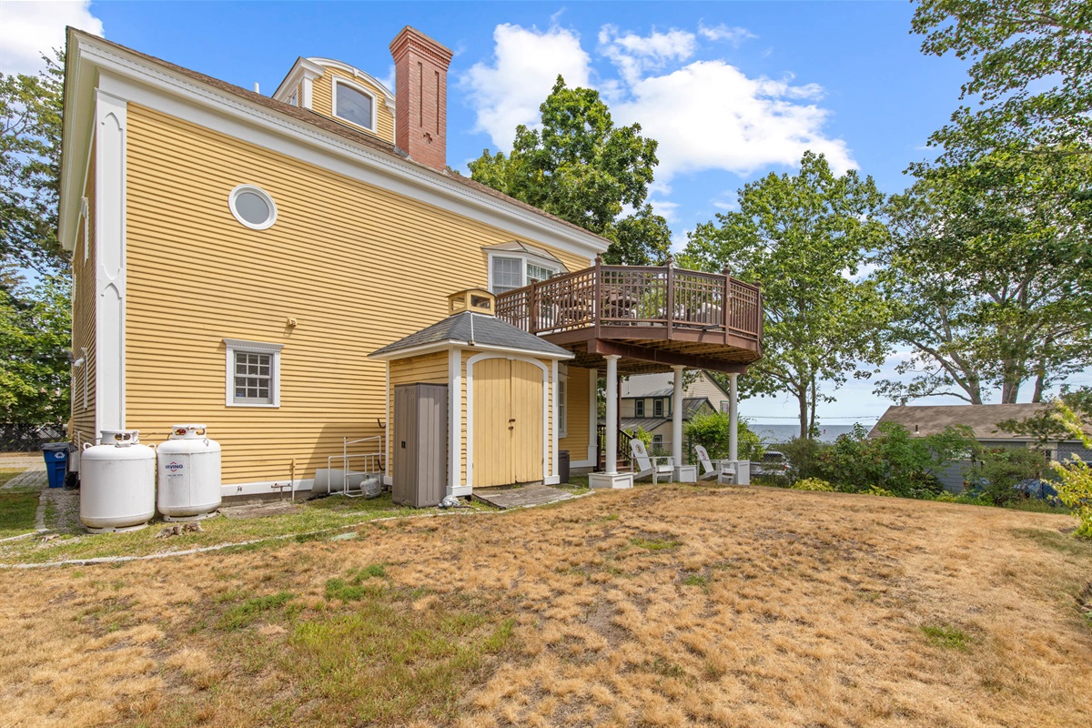Large back yard for yard games