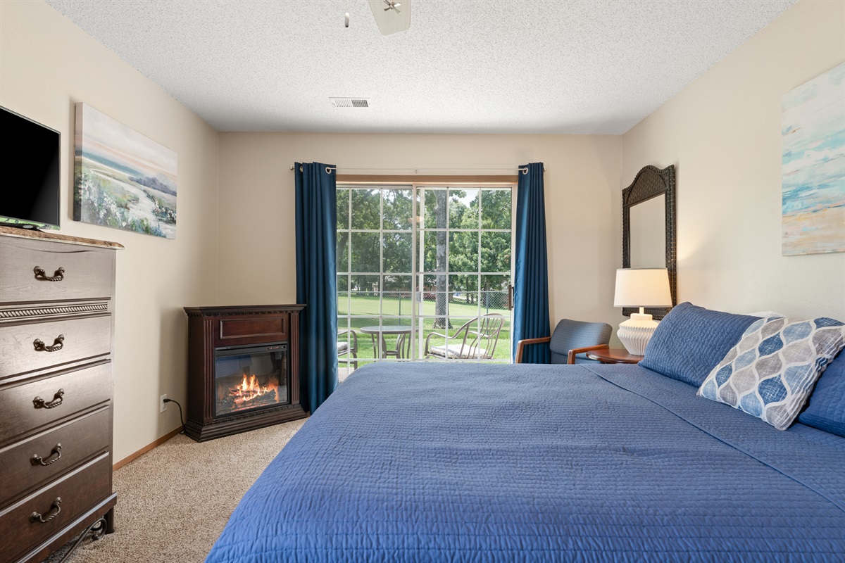 Wake up to a golf course view from the spacious primary suite.