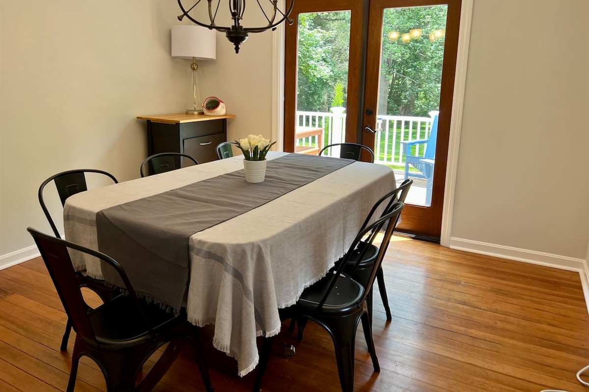Dining room area that leads out to the back deck!