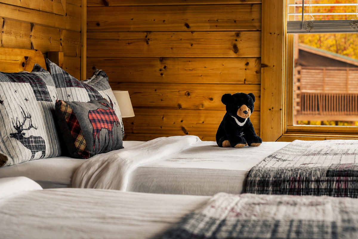 Kids love sharing our double-queen bedroom