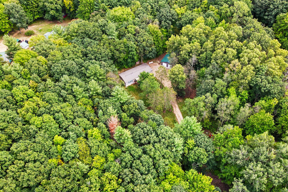 Aerial view of the property.