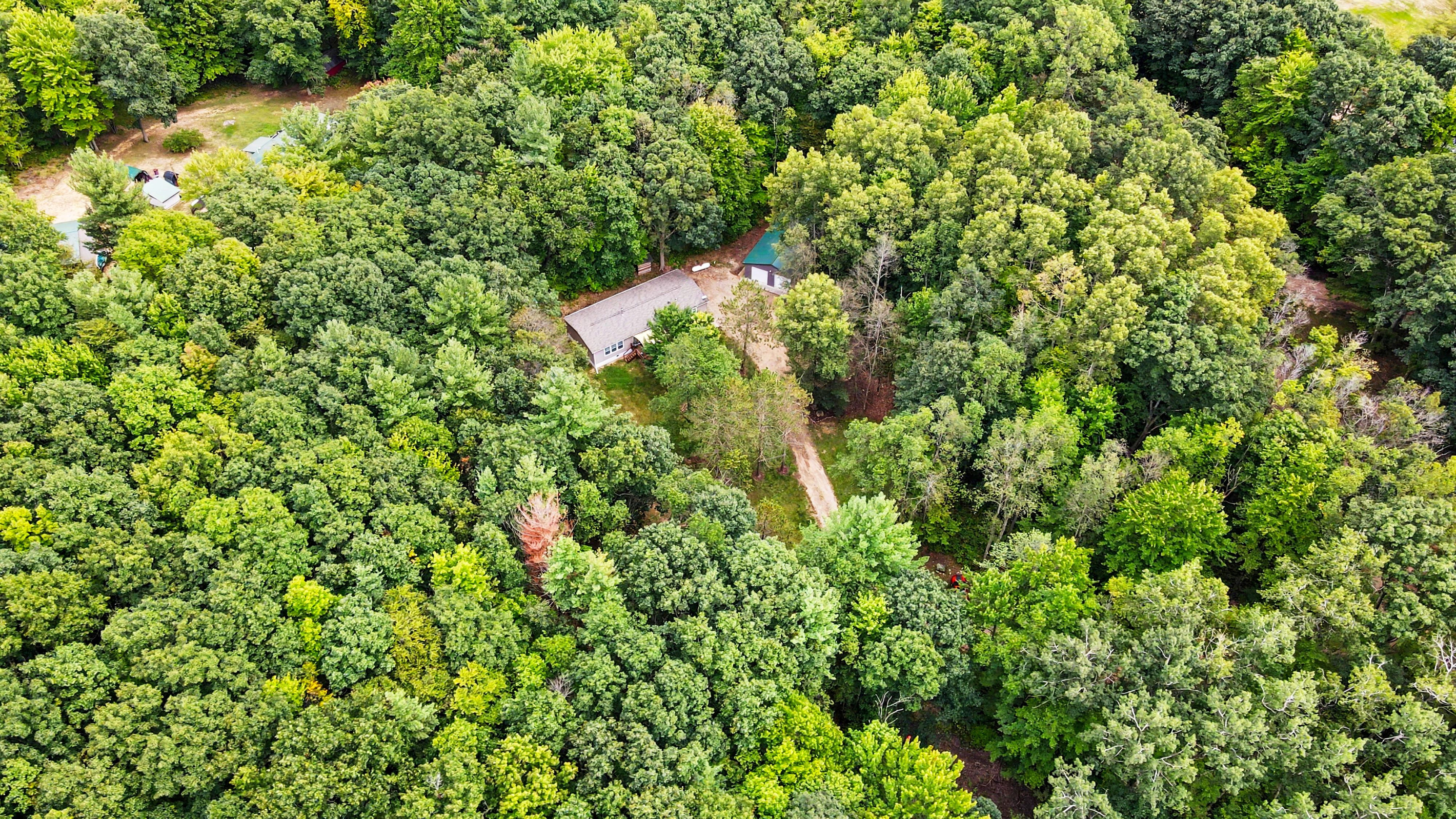 Aerial view of the property.