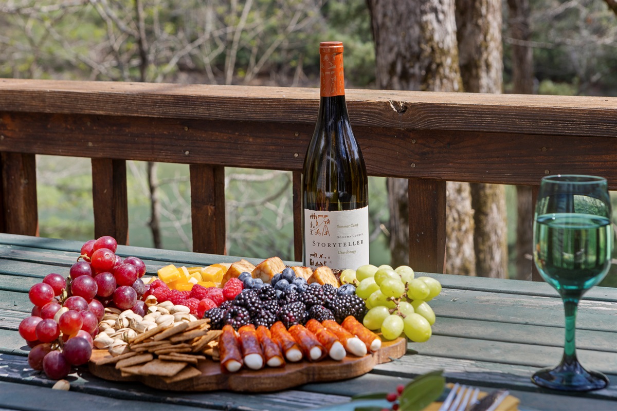 Deck: Indulge in scenic views with a gourmet spread and fine wine on the deck!