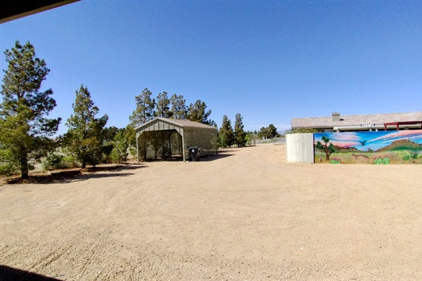 Your very own private driveway and shaded parking structure