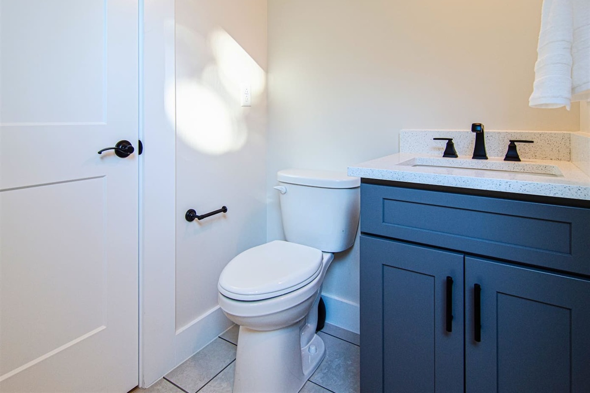 Clean and bright, this bathroom provides everything you need for comfort and relaxation during your stay.