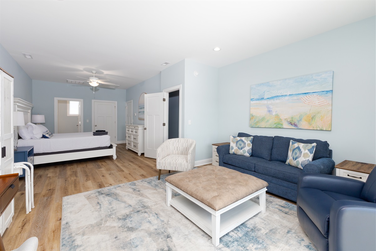 Sleeper sofa in master bedroom