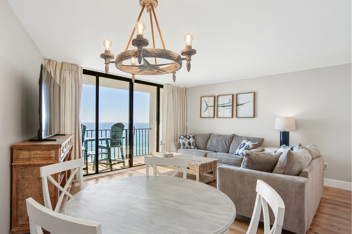 Dining table in the main condo area