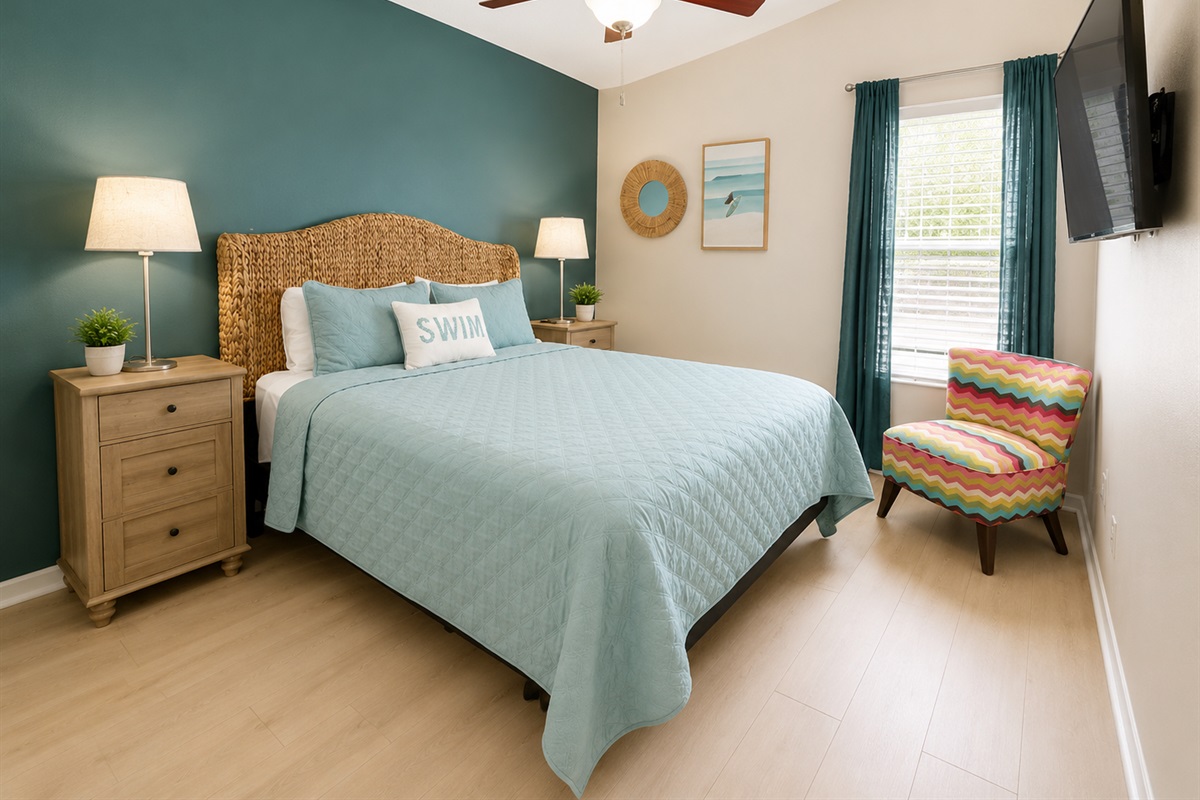 Sink into comfort queen bed, stream your favorite show, and dream about tomorrow's coastal adventures