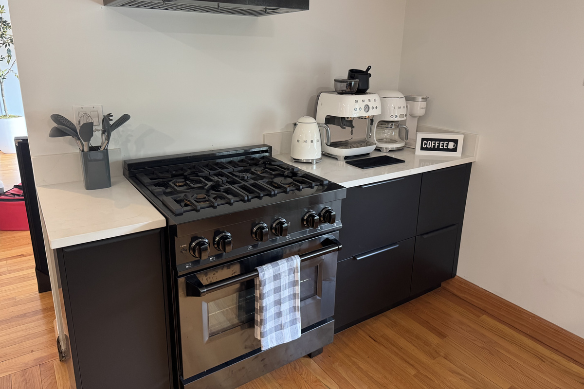 Premium cooking appliances and coffee station