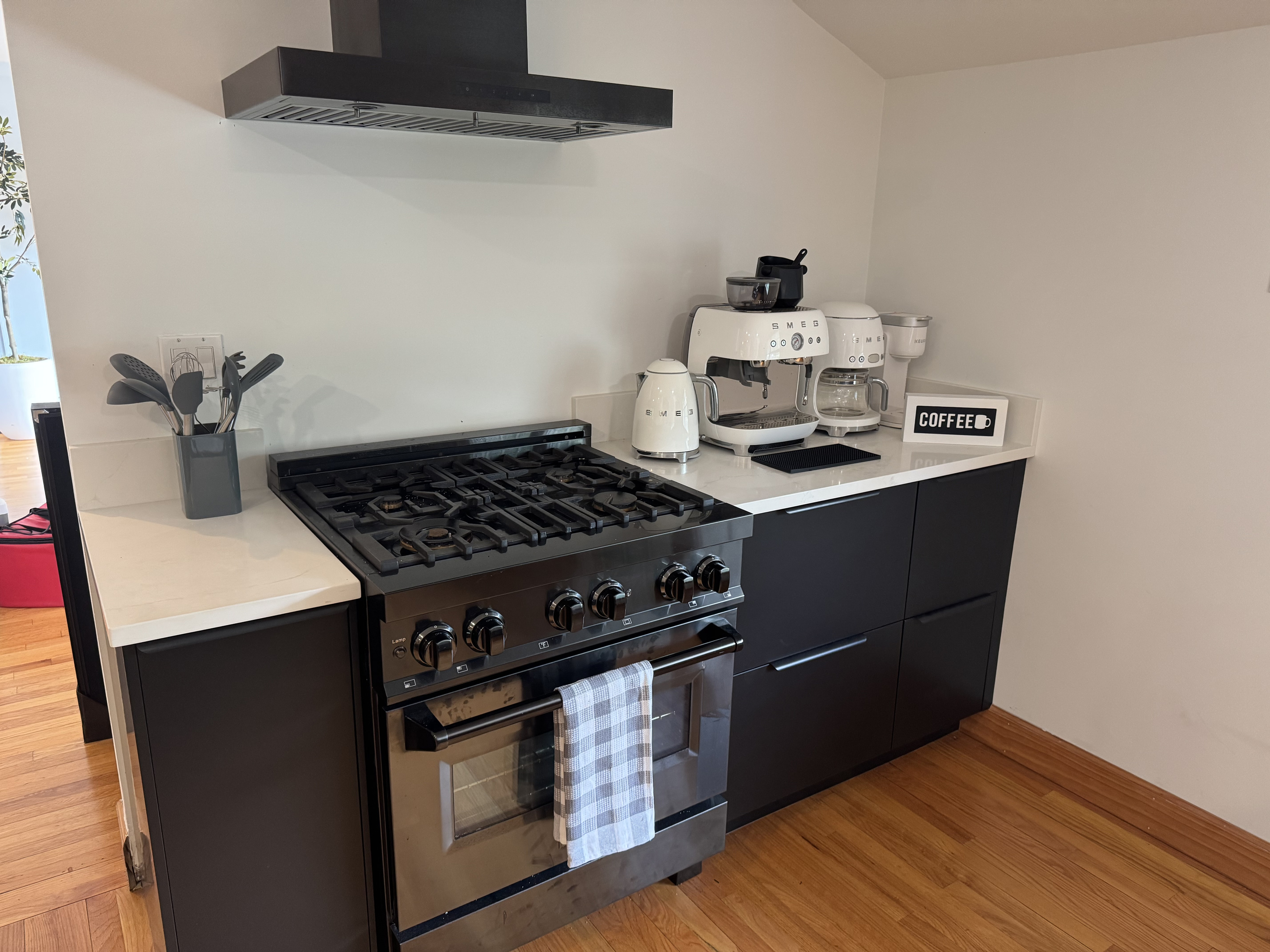 Premium cooking appliances and coffee station