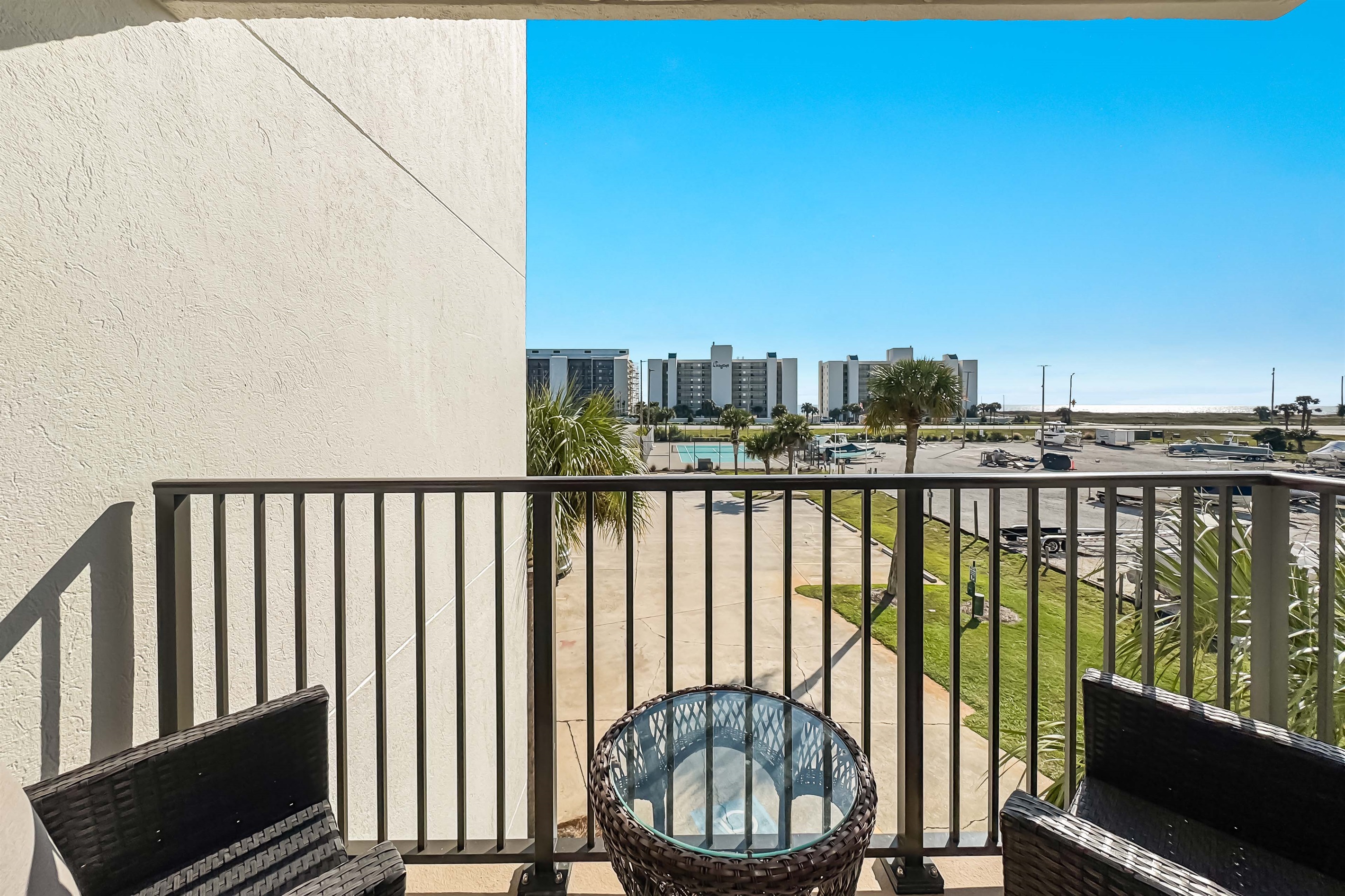 There’s nothing quite like a peaceful moment overlooking a vibrant, sunny coastal town. This balcony is the perfect place to pause and appreciate the beauty of the destination before heading out to explore.