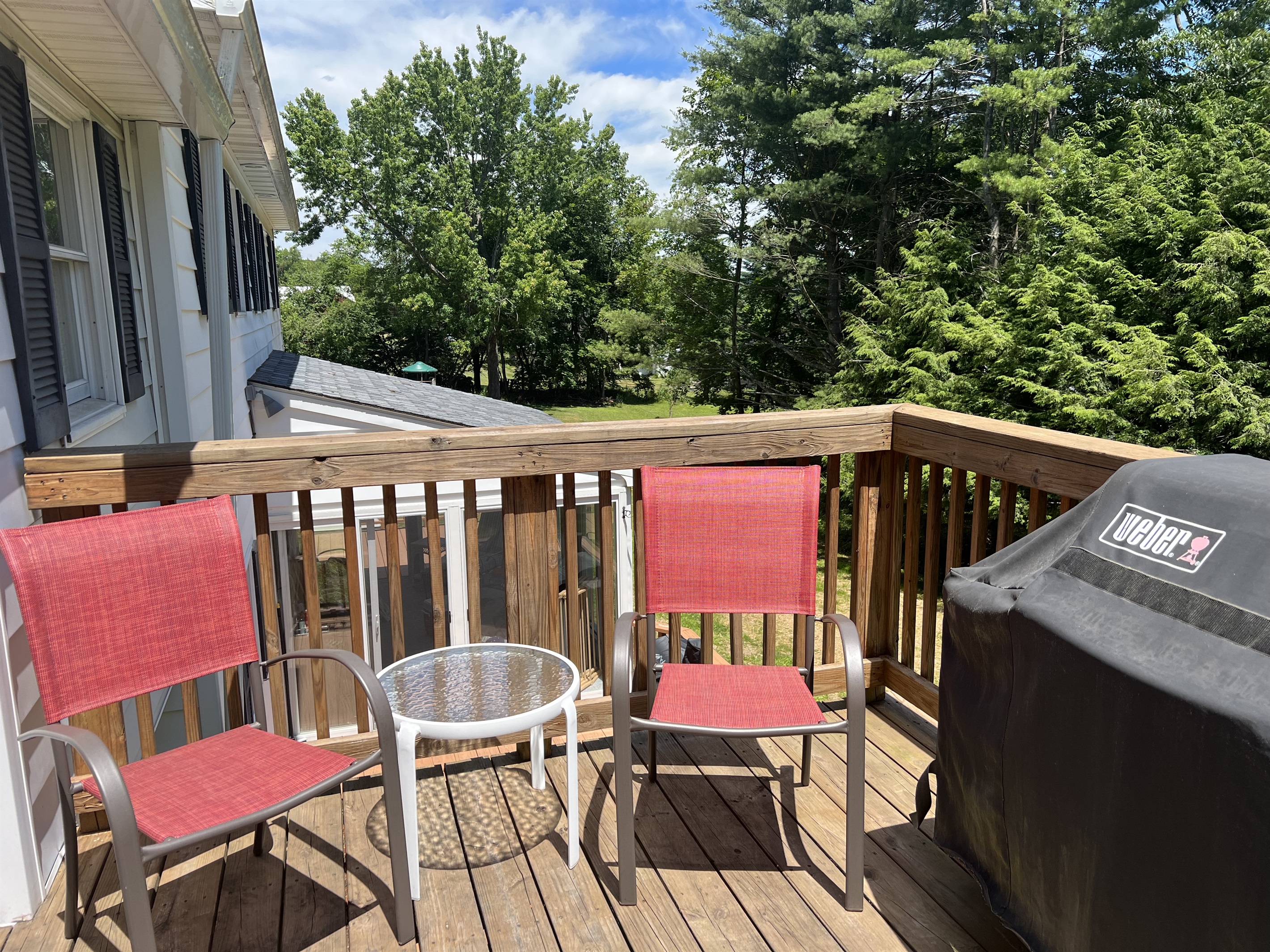 Deck for outside seating and grill