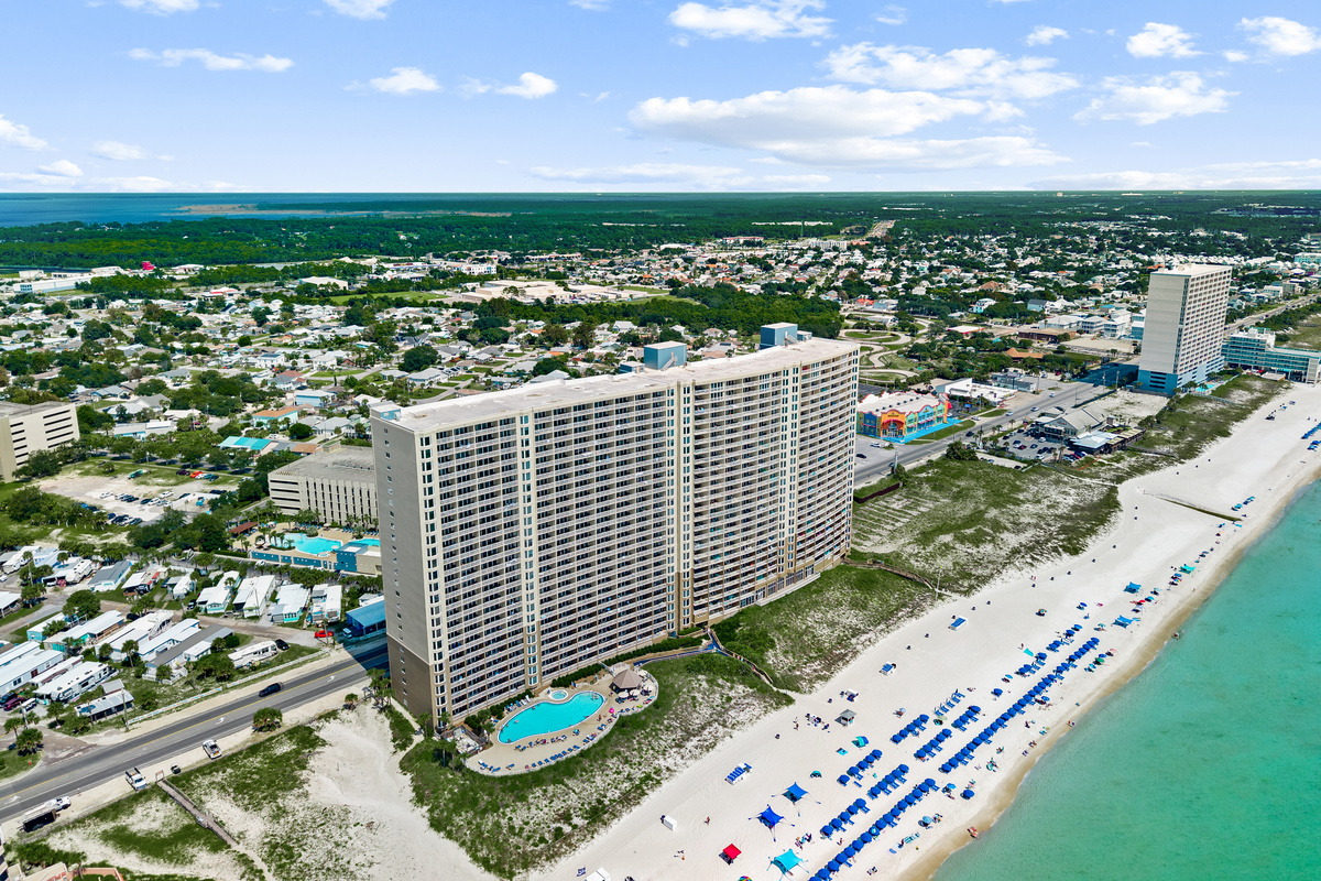 Steps from the sand and surf! Soak up the sunshine at this stunning beachfront resort in Panama City Beach, where breathtaking Gulf views, beach service, and a pool just outside your door create the perfect escape.