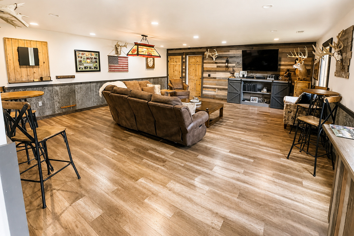 Back inside, step into the inviting living room just off the kitchen. The open, easy-flow layout keeps everyone connected, with plenty of space for your group to relax, gather, and enjoy time together.