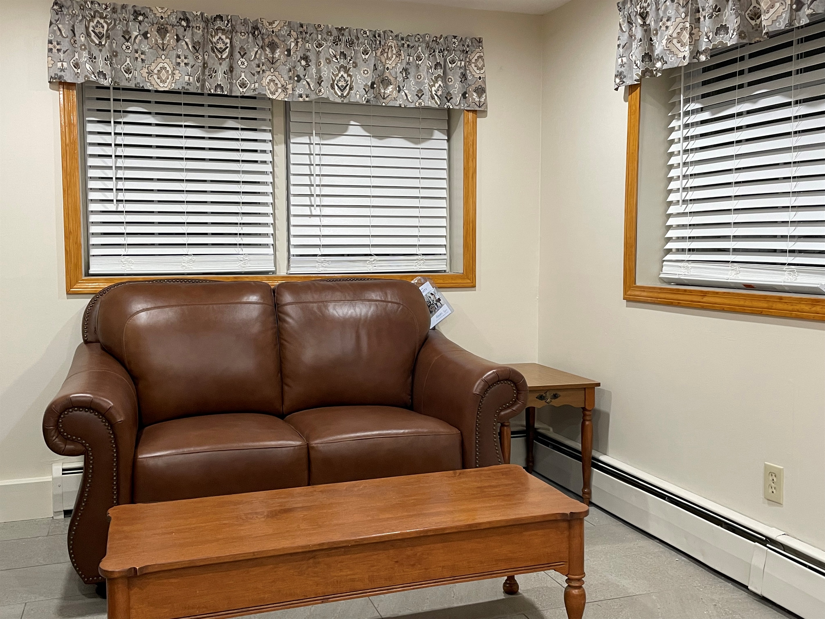 Comfortable seating to relax and watch the large flat screen TV