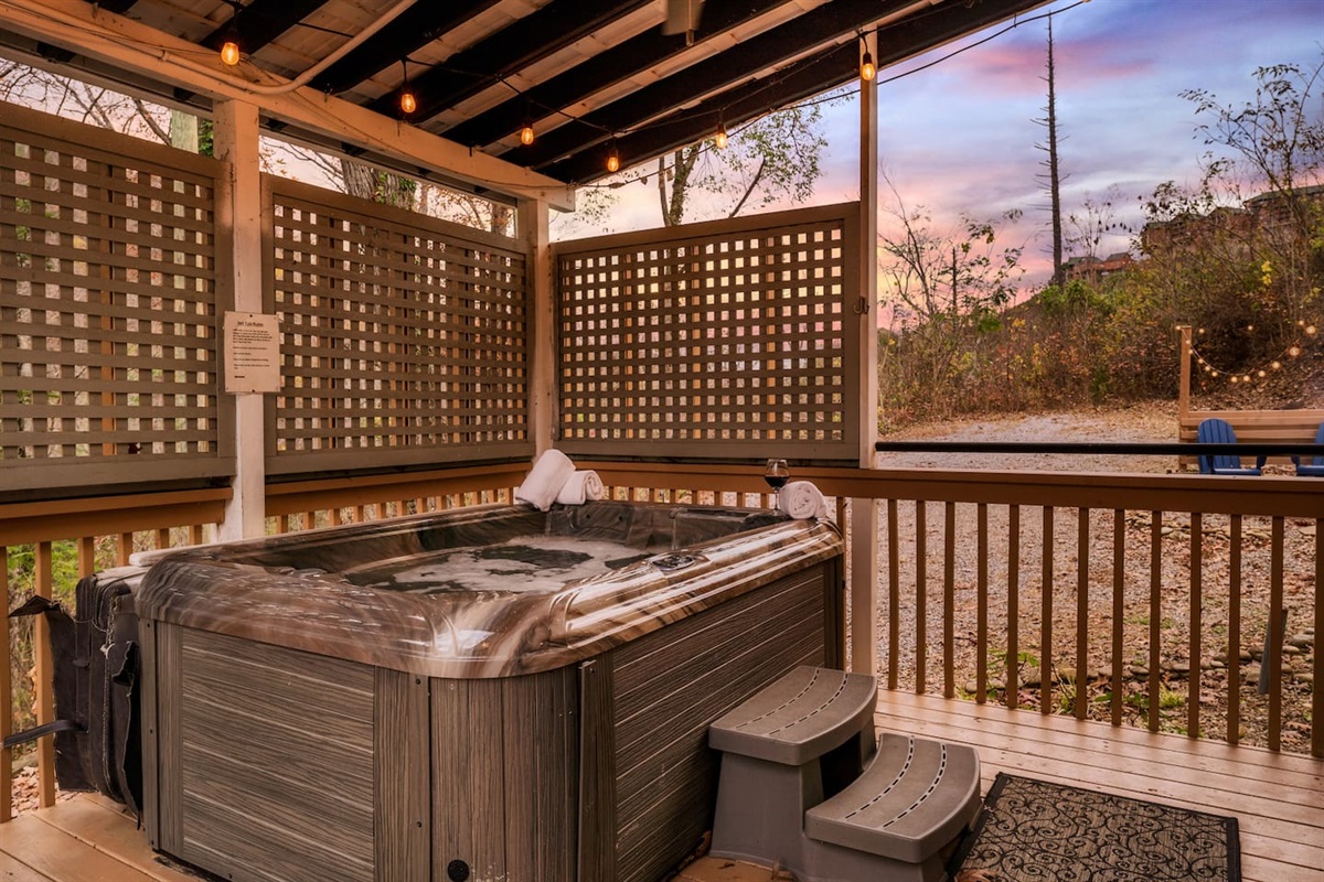 Private hot tub on the deck.