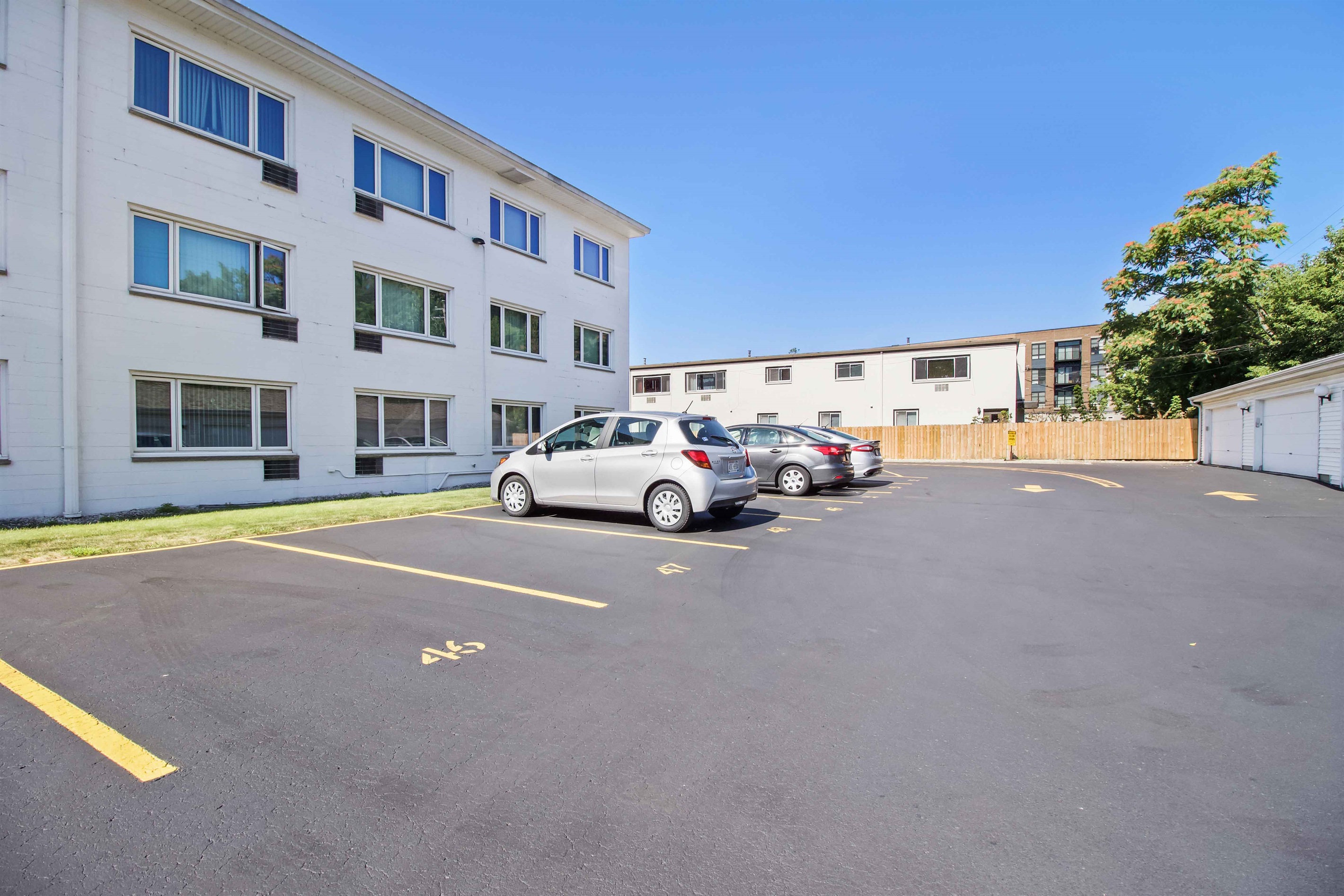 Dedicated off-street parking behind the building.