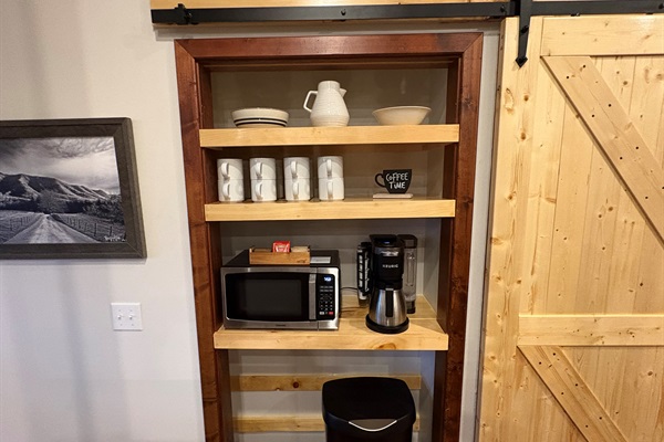 Coffee Bar with Keurig & Microwave