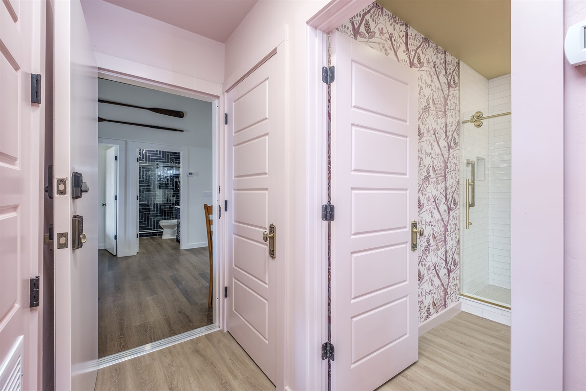 This doorway opens into "Kate" unit which can be rented separately. Units can be open to each other when rented together by large friend groups or families. 