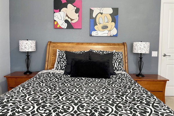 Queen size bedroom with full size crib