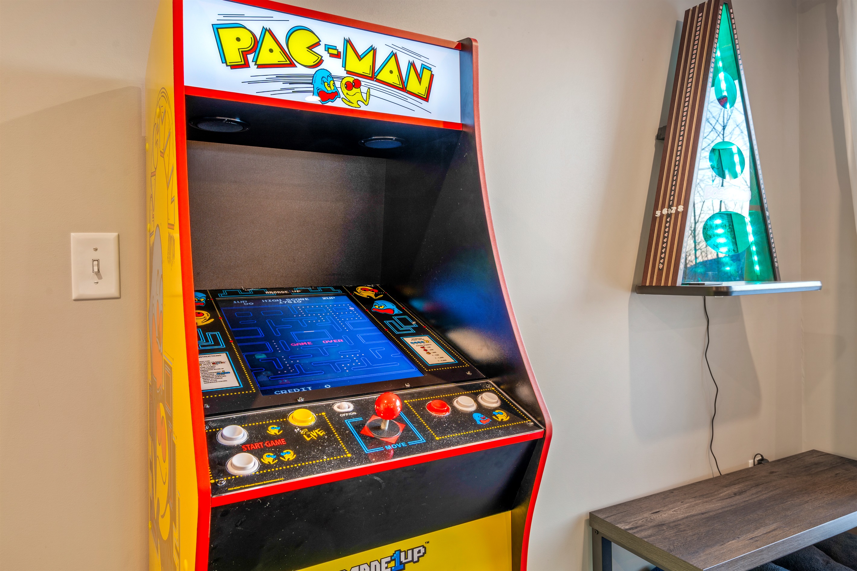 “Add a touch of nostalgia to your stay with the Pac-Man arcade game in the lower-level game room.