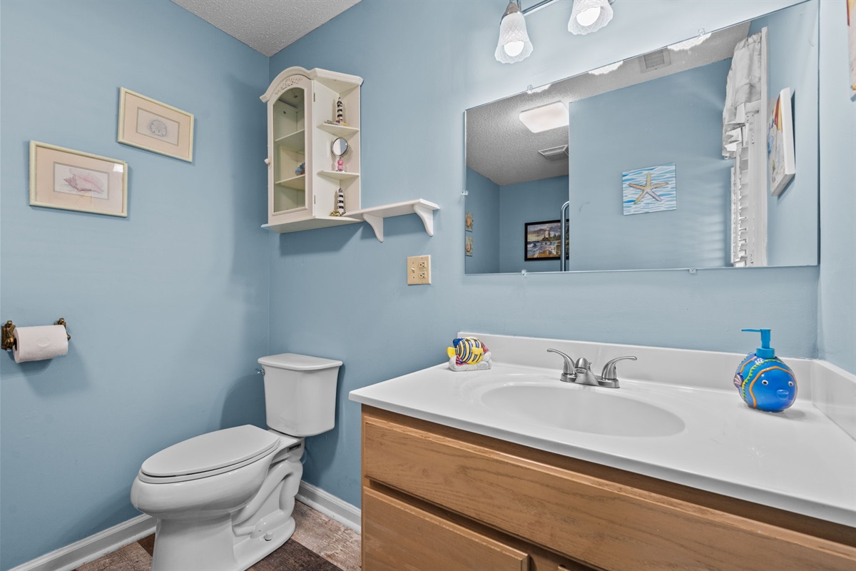 Hallway bathroom view