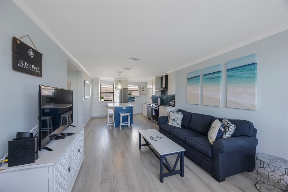 Sofa Sleeper in living room sleeps the 7th and 8th person