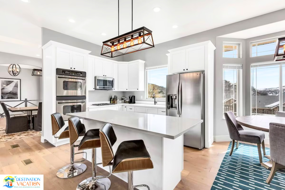 Modern kitchen invites effortless cooking and entertaining.
