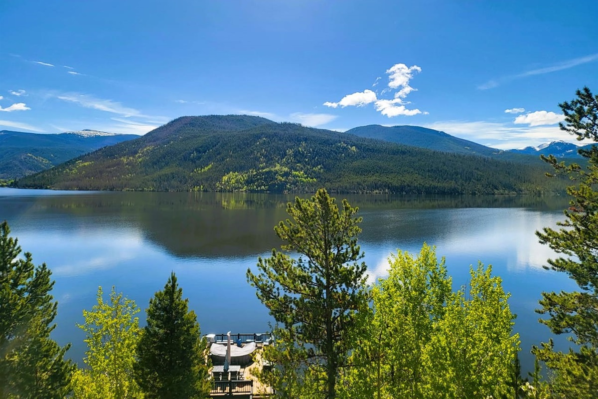 Views from house with boathouse deck below!